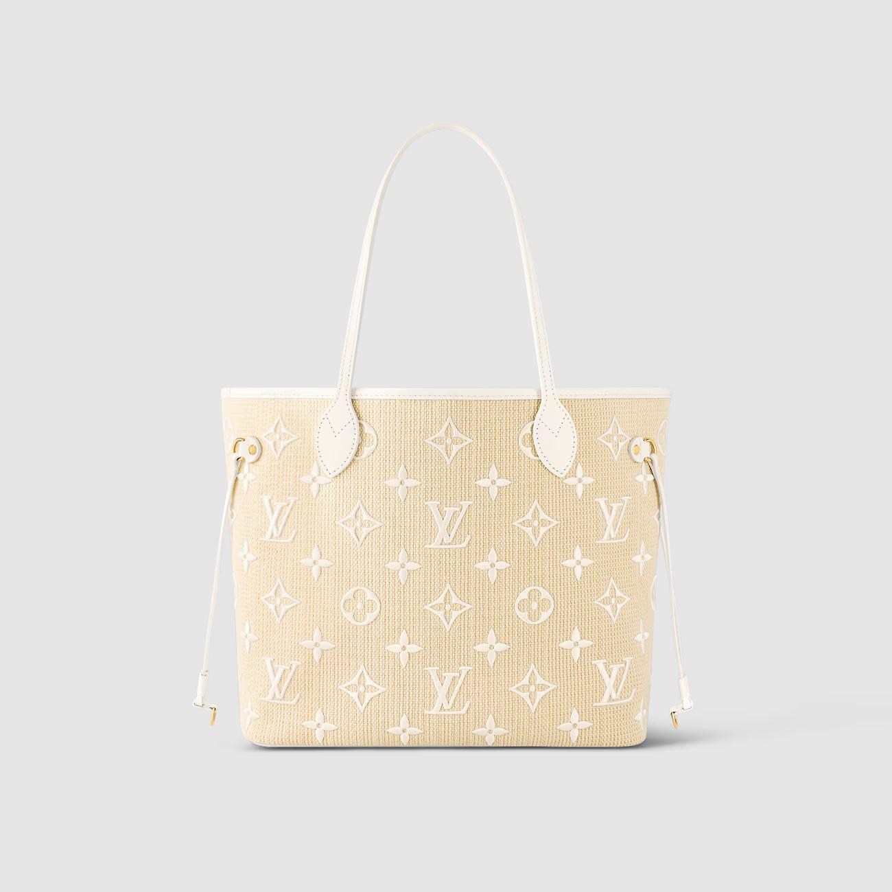 Túi Louis Vuitton Neverfull MM Nữ Be Trắng By The Pool